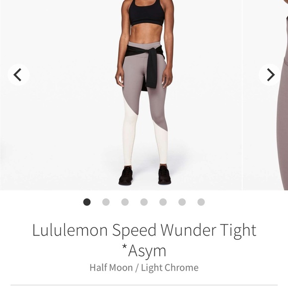 Lululemon Speed Wunder Tight Asym Half Moon Light Chrome Size 4.. 28” - Picture 6 of 7